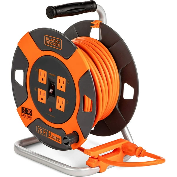 Enclosed Extension Cord Reel - 12AWG, 75' Ft Cord Length