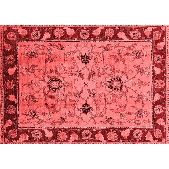 Ahgly Company Indoor Rectangle Oriental Red Traditional Area Rugs, 7' x 10'