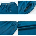 thumbnail image 3 of Tyhengta Mens Shorts Casual Drawstring Zipper Pockets Elastic Waist Darkgreen 40, 3 of 8