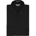 thumbnail image 3 of Van Heusen Men's Dress Shirt Fitted Poplin Solid 17.5" Neck 32"-33" Sleeve Black, 3 of 5