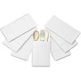 thumbnail image 4 of BloominGoods Colored Paper Disposable Dinner Napkins with Flatware Pocket, White 50-Pack, 4 of 8