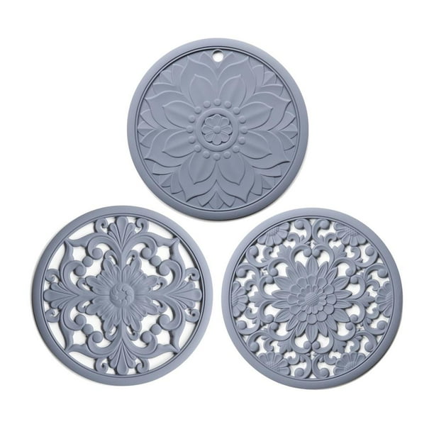 Toystoory Alfombrilla de silicona para salvamanteles, alfombrilla de tallada redonda, alfombrilla antideslizante resistente al calor para platos, Mostrada Numero 3 Toystoory HA026705-03