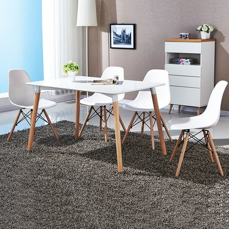 Costway Set Of 4 Mid Century Modern Style Dsw Dining Side Chair Wood Costway Set Of 4 Mid Century Modern Style Dsw Dining Side Chair Wood Leg