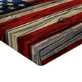 thumbnail image 2 of Ambesonne 4th of July Fitted Sheet, Wood Planks Flag, Twin Size, Red Beige Navy Blue, 2 of 3
