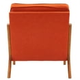 thumbnail image 7 of Accent Chair, Mid-Century Modern Chair with Pillow, Upholstered Lounge Arm Chair with Solid Wood Frame & Soft Cushion for Living Room, Bedroom, Balcony, Orange, 7 of 7