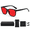 Black&Red, variant on Blue Light Glasses | Red Lens Gaming Glasses | Black Temple, 1 Pair