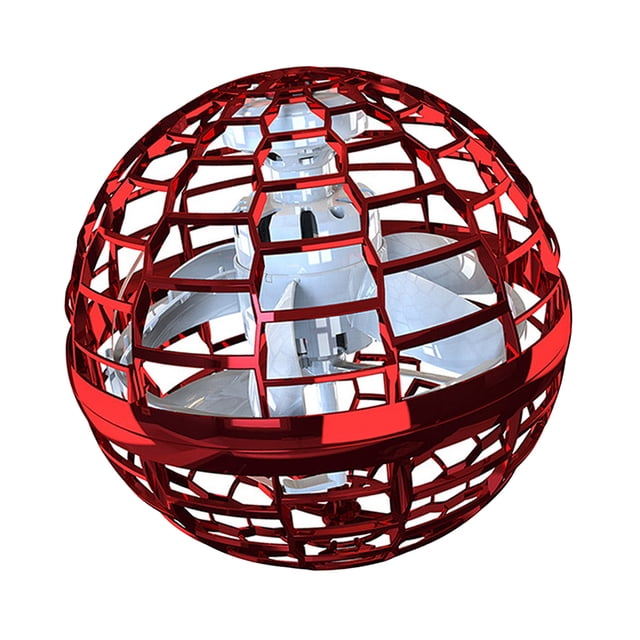 Juguetes voladores OVNI de mano luces LED Mini helicóptero teledirigido a mano para niños al aire libre y en interiores - Rojo