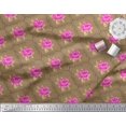 thumbnail image 2 of Soimoi Tissu de Velours Conception de Quadrillage, Feuilles & Roses Imprimés en Tissu Floral par Yard 58 Pouces de Large, 2 of 3