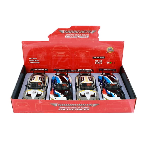 Box of 4 BMW M4 GT3 Race Car, Assortment - Showcasts 68282D - 1/24 Scale Diecast Model Cars