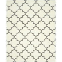 SAFAVIEH Montreal Lennart Geometric Quatrefoils Shag Area Rug, Ivory/Grey, 8'6" x 12'