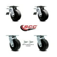 thumbnail image 2 of 5 Inch Polyolefin Caster Set with Roller Bearings 2 Brakes 2 Swivel Locks SCC, 2 of 2