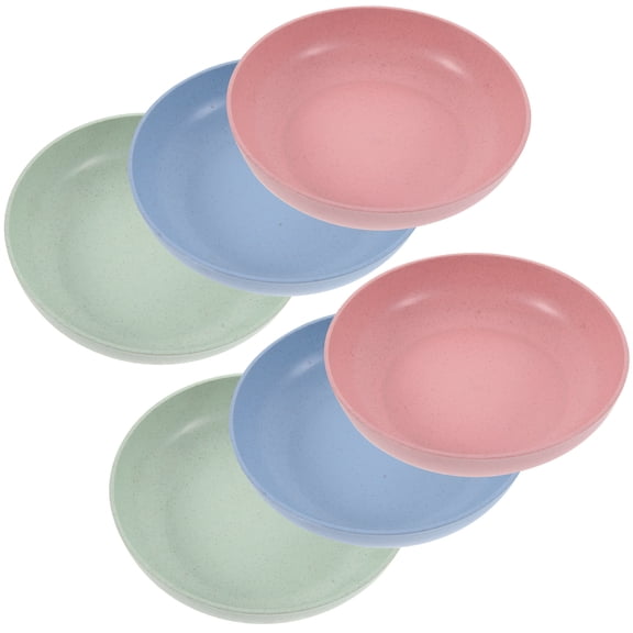 WEUVEB 6-Pack Plastic Cat Bowls for Indoor Cats, Wide Design to Slow Eating, Assorted Colors
