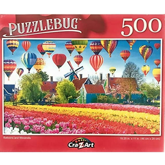 PUZZLEBUG 500 JIGSAW PUZZLE BALLONS OVER WILDFLOWERS