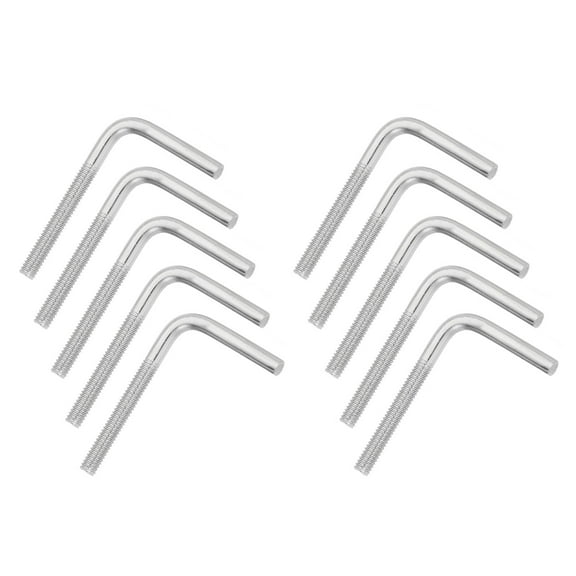 Uxcell M4x40mm 7/L-Shaped Right Angle Bolt Screw, 304 Stainless Steel L Shape Foundation Bolt Long Square Bend Screw, 10 Pcs