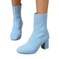thumbnail image 3 of Xiaoxatg Women's Mid-Calf Boots Classic Round Head Design with Thick Sole for Casual and Travel Use 7.5 Sky Blue, 3 of 9