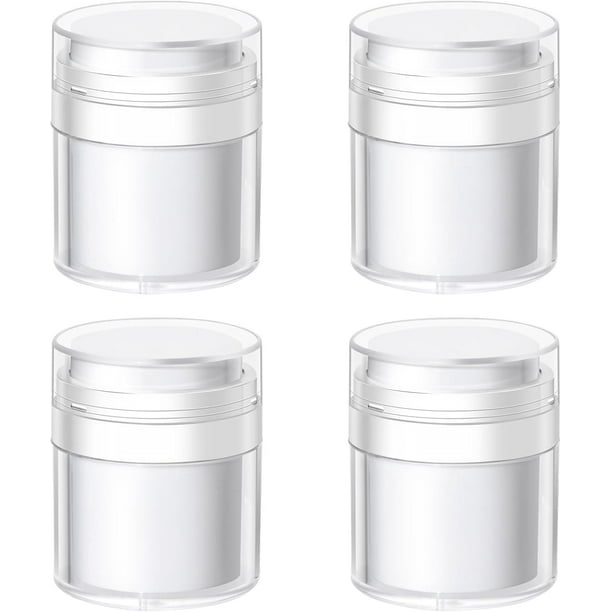 4 frascos con bomba airless de 50 ml, envase cosmético vacío, frasco con bomba airless, botella de viaje, dispensador de crema hidratante, envase cosmético portátil