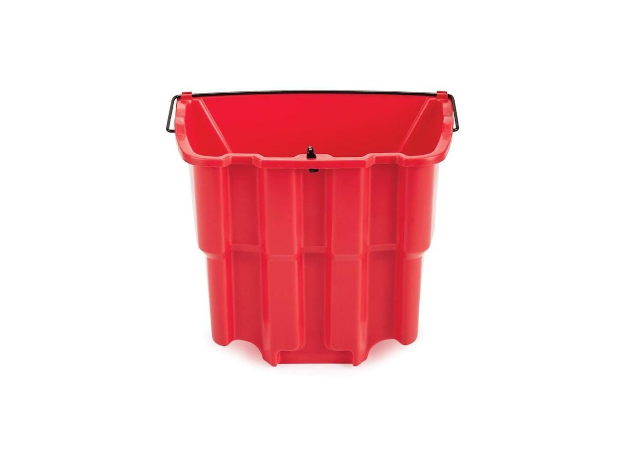 Pre-Owned Rubbermaid Commercial Products WaveBrake® 18 QT Dirty Water Bucket, Red, for Professional/Janitorial Cleaners for Separating Used Water from Clean Water (2064907)