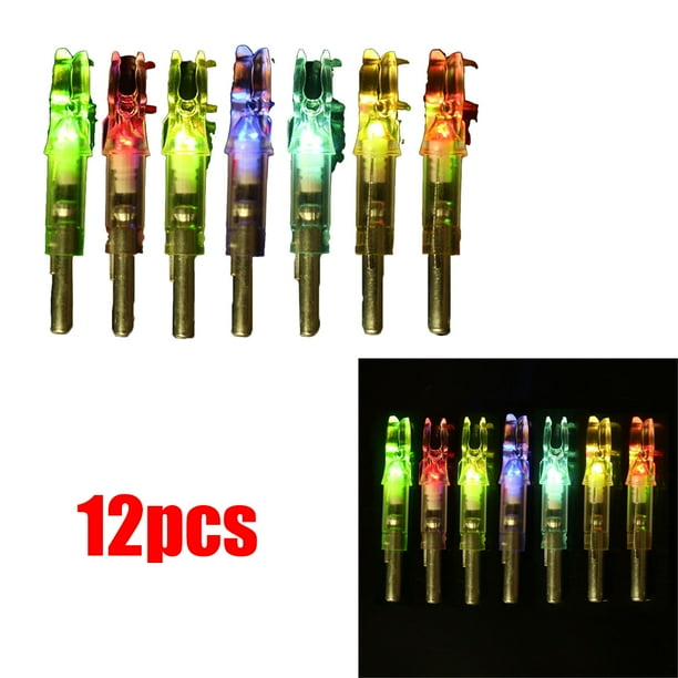 12PCS Automatically LED Lighted Arrow Nocks Tail for Crossbow Arrows