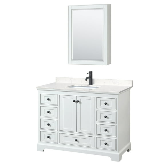 Wyndham Collection Wcs202048s-Vca-Med Deborah 48" Free Standing Single Basin Vanity Set -