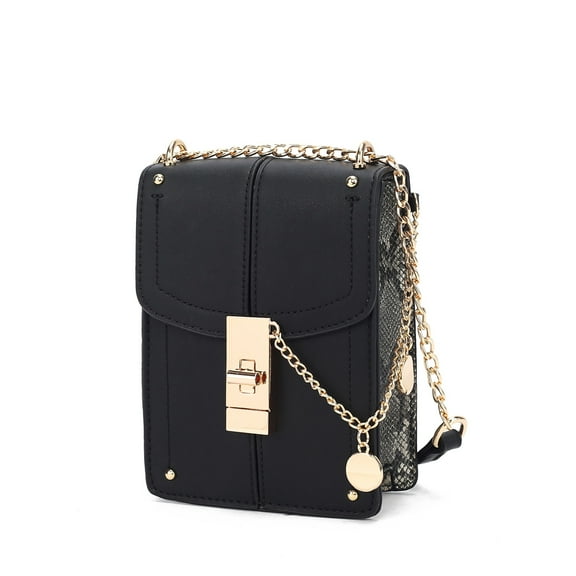 MKF Collection Iona Women's Crossbody Bag, Vegan Leather Purse and Handbag Shoulder Bag by Mia K - Black