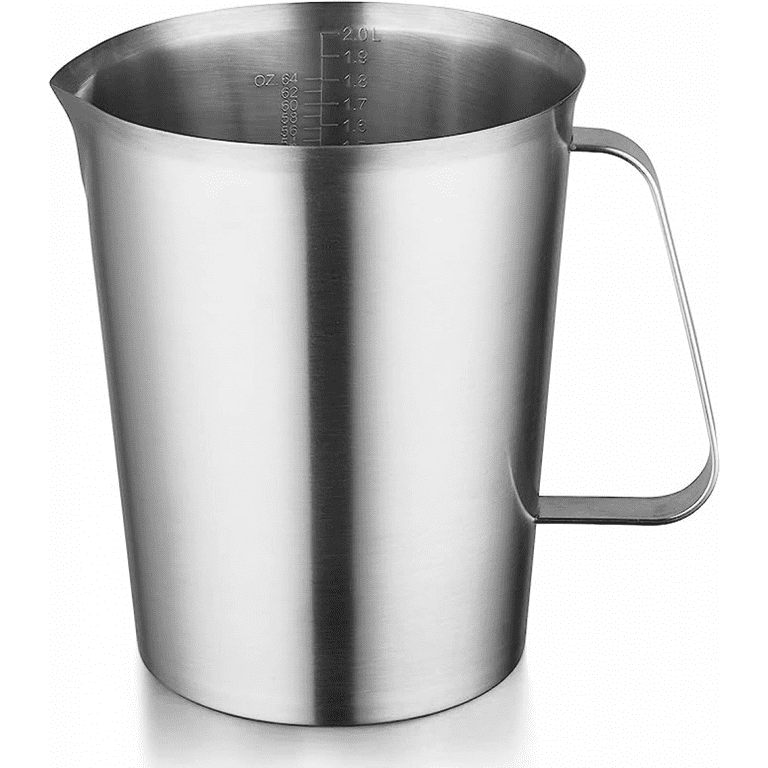 Large Stainless Steel Measuring Cup, KSENDALO Stainless Measuring Pitcher with Marking with Handle, 48 Ounces (1.5 Liter)