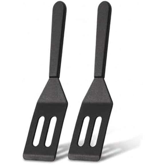 2 Pack Small Silicone Spatula Set - Mini Thin Spatulas for Non Stick Frying Pan - Heat-Resistant Cookie Baking Utensils - Small Kitchen Cooking Tools - Multi-Functional High-Efficiency