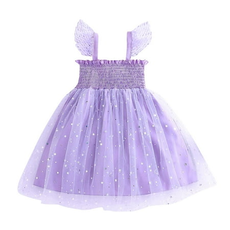 

party dress kids girl girls summer dresses 2t toddler girls fly sleeve star moon prints tulle princess dress clothes