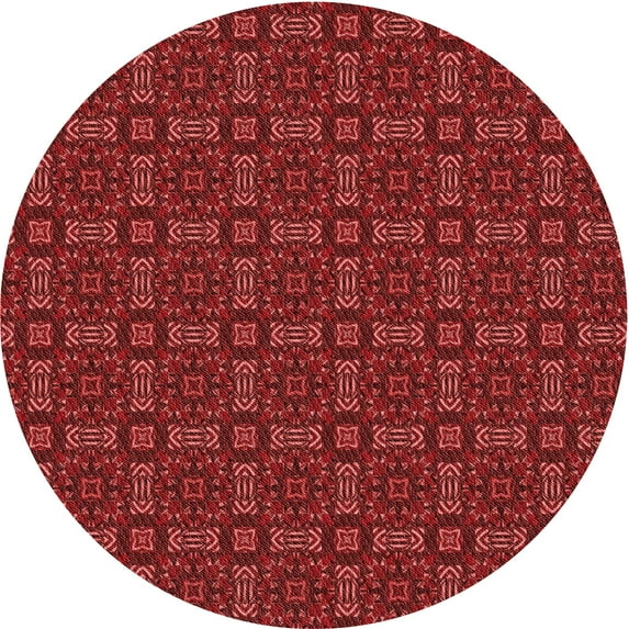 Ahgly Company Indoor Square Patterned Lava Red Area Rugs, 3' Square