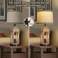 thumbnail image 3 of Table Lamp for Living Room, Farmhouse Lamps Set of 2 with USB A+C and Nightlight, 26" Rustic Bedside Lamps with 3-Way Dimmable Touch Control, Nightstand Lamp for Bedroom Decor, Wood Grain, 3 of 14