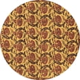 thumbnail image 1 of Ahgly Company Indoor Round Abstract Brown Modern Area Rugs, 3' Round, 1 of 4