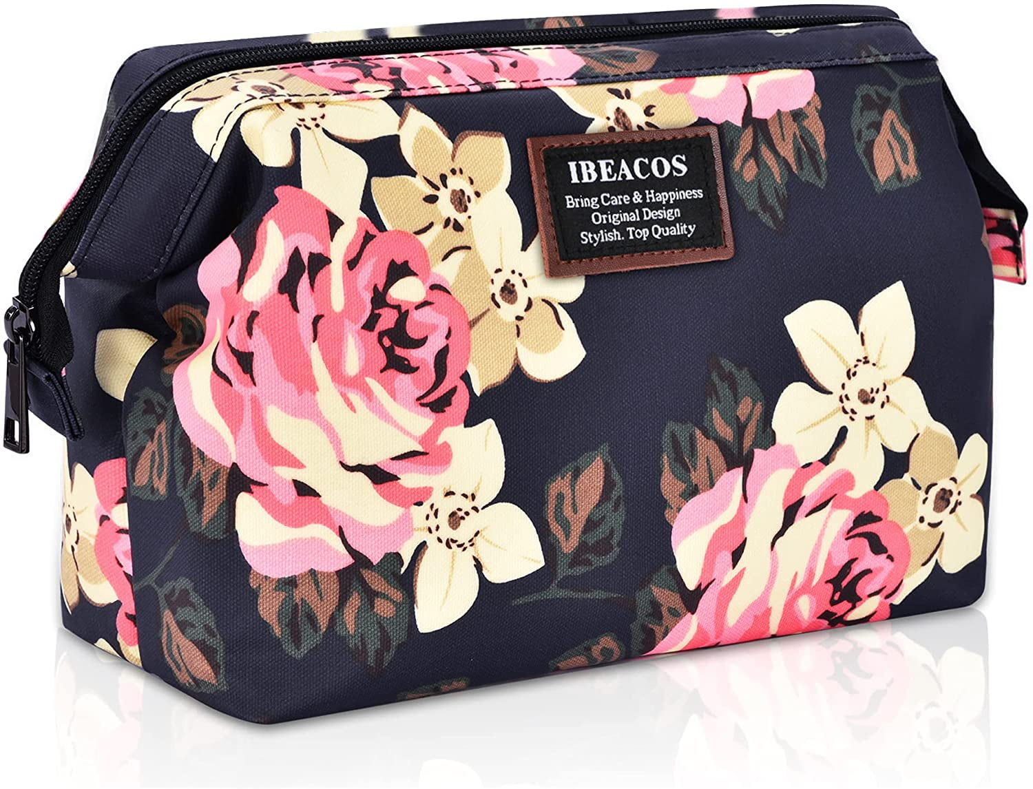 Travel Makeup Bag Floral Cosmetic Pouch Large Toiletry Case Make Up Bag  Organizer for Travel Accessories, Wide Opening Design & Water-resistant,  Peony 