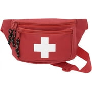 AsaTechmed First Aid Waist Pack - Baywatch Lifeguard Fanny Pack - Compact for Emergency at Home, Car, Outdoors, Hiking, Playground, Pool, Camping, Workplace
