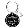 thumbnail image 1 of Llaveros para mujer, llavero de billetera, llavero de auto, lindo llavero DIY para mi hija, llavero de acero inoxidable negro con apellido de 26 letras, 2,5 cm, decoraciones de moda, 1 of 3