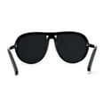 thumbnail image 2 of Womens Oversize Chunky Thick Plastic Racer Fashion Sunglasses All Black, 2 of 4