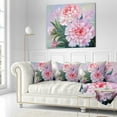 thumbnail image 3 of Designart Full Blown Peonies - Floral Throw Pillow - 18x18, 3 of 5