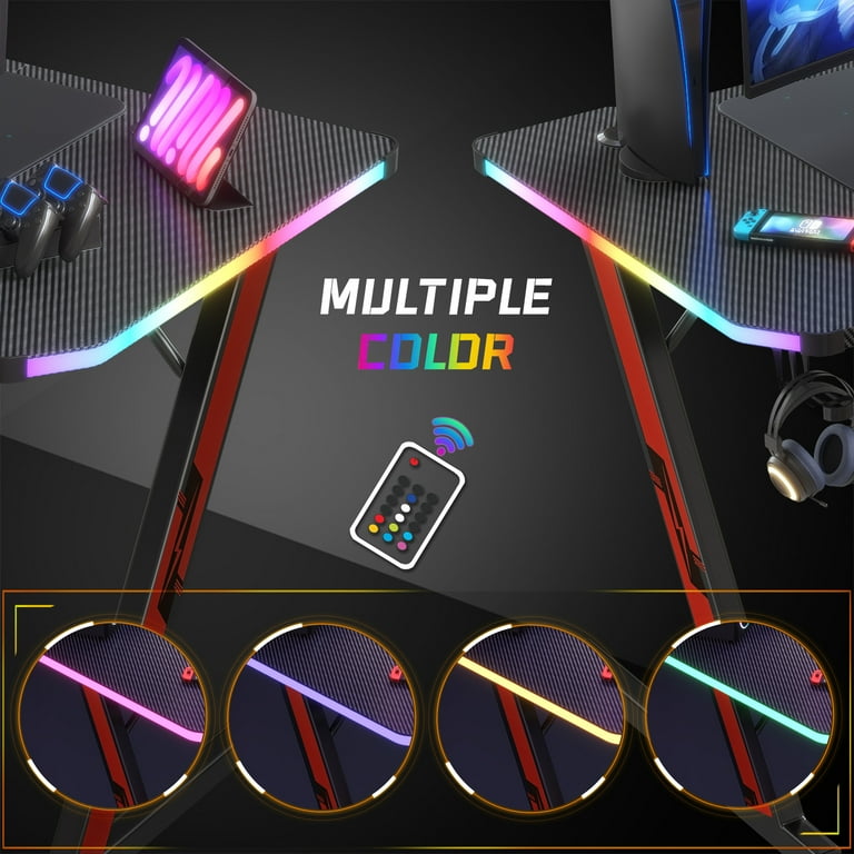 ふみさん専用　LUZeSOMBRD Setup Homall Z-Shaped Black RGB Gaming Desk, 63 Inches, Carbon