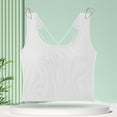 thumbnail image 2 of Camiseta sin mangas con relleno en el pecho para mujer: top corto, capa interior de cintura alta para verano, 2 of 4