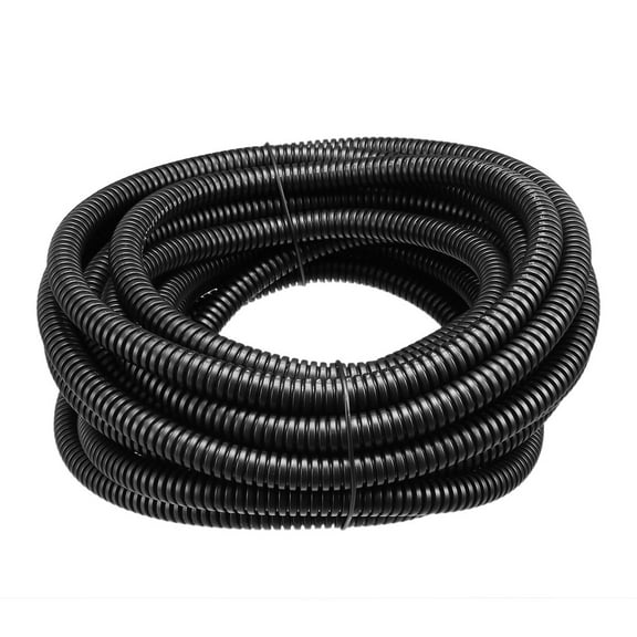 Corrugated Tube Conduit PP Tubing Flexible Pipe Hose Black 7mmx10mm 7M Long