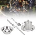 thumbnail image 5 of Juego de utensilios para acampar Juego de vajilla para exteriores de acero inoxidable Utensilios de cocina portátiles para una sola persona para acampar Picnic Senderismo Platos para acampar Artículos, 5 of 5