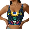 thumbnail image 1 of Balery Colorful Mexican Flower Sujetadores deportivos con espalda cruzada para mujer, acolchados, sin costuras, de alto impacto, ideales para yoga, gimnasio, entrenamiento y fitness.-, 1 of 8