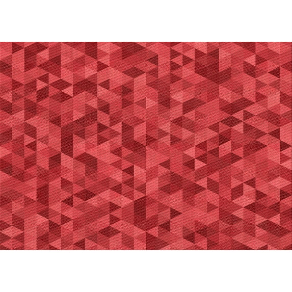 Ahgly Company Machine Washable Indoor Rectangle Transitional Red Area Rugs, 7' x 10'