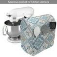 thumbnail image 2 of Quatrefoil Stand Mixer Cover, Tangled Modern Lisbon Pattern Based on Traditional Oriental Tiles, Kitchen Appliance Organizer Bag Cover with Pockets, 5 Quarts, Blue Tan White, by Ambesonne, 2 of 4