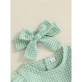 thumbnail image 6 of aturustex Toddler Baby Girls Bubble Rompers Outfits 0 3M 6M 12M 18M Infant Crew Neck Bodysuits Long Sleeve Romper Classic Plaid Jumpsuits with Headbanasual 2Pcs Daily Spring Fall Clothes Set, 6 of 7