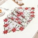 thumbnail image 5 of Mantel navideño rojo con encaje bordado, impermeable | Decoración festiva para el comedor | Camino de mesa rectangular con estampado de copos de nieve, 5 of 6