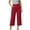 #08 Red 【Mix & Match: Stock Up on Your Favorite Colors】, variant on Women's Casual Solid Cotton Blend 3/4 Length Pants, Elastic Waist Pull-On Trousers with Pockets, Comfortable Mid-Rise Capris for Everyday Wear, Summer Walking, Office, | TruBelle,Black L
