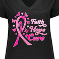 thumbnail image 4 of Inktastic Faith Hope Cure Breast Cancer Awareness Women's Plus Size V-Neck T-Shirt, 4 of 5