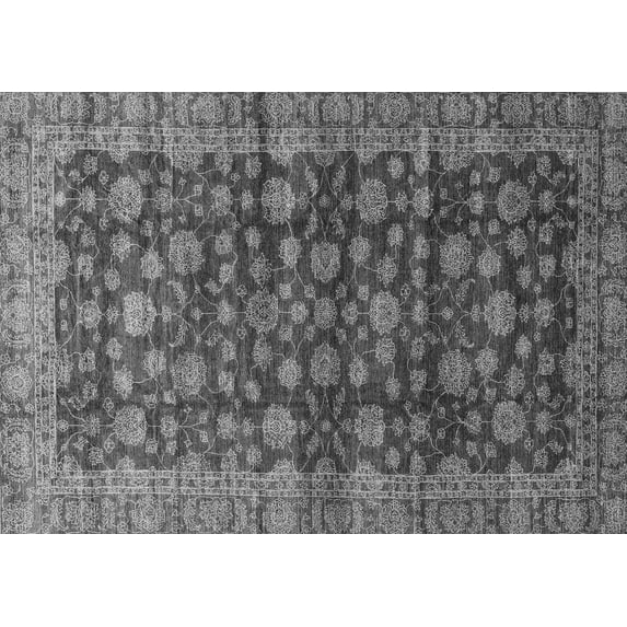 Ahgly Company Indoor Rectangle Oriental Gray Traditional Area Rugs, 7' x 10'