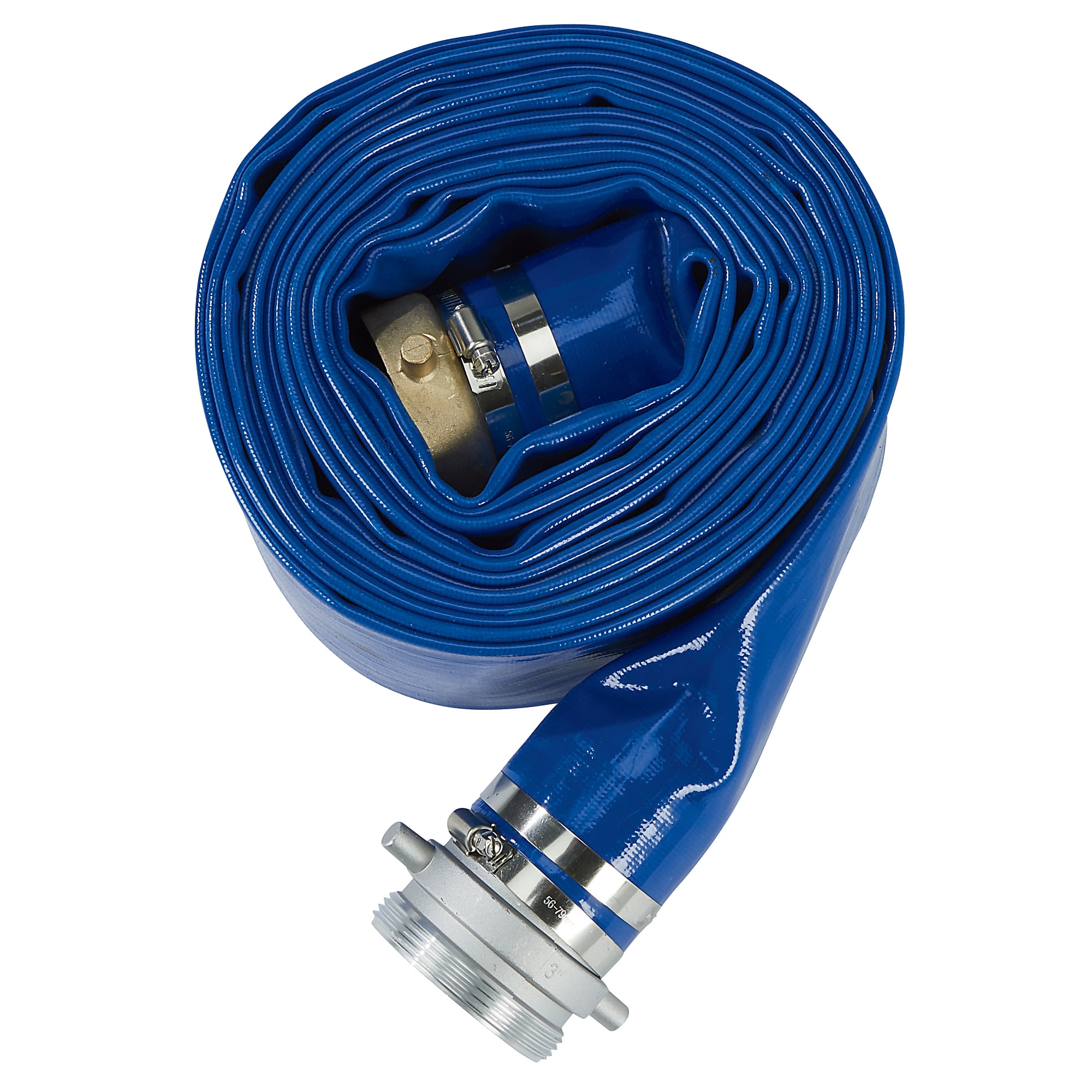 NorthStar Water Pump Discharge Hose, 3in. x 25ft. Max. PSI 70, PVC, Lays Flat, Industrial-Grade Aluminum Couplings