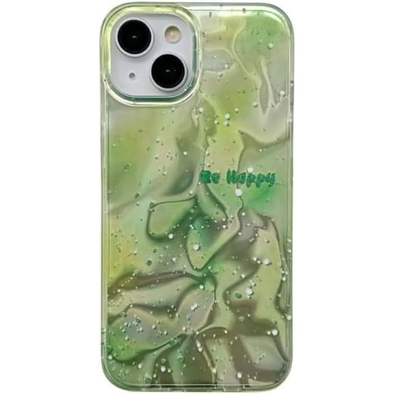 Glitter Dot Letters Laser Water Ripple Soft for iPhone Case (Green,iPhone 13 Pro Max)
