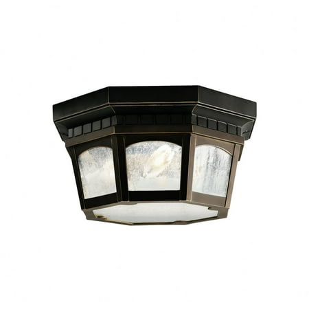 

3 Light Outdoor Flush Mount with Traditional Inspirations 6.25 inches Tall By 12.25 inches Wide-Olde Bronze Finish Bailey Street Home 147-Bel-555716